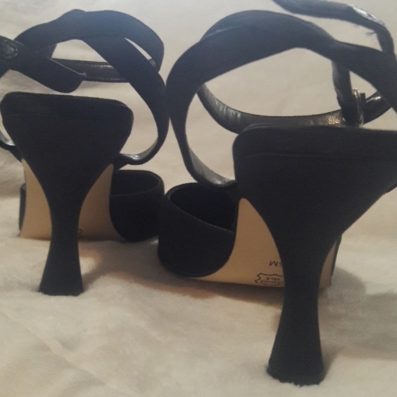 Sam & Libby Black ankle strap heels 6M - Picture 3 of 5
